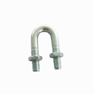 Fittings ujung kabel biasa Ukuran pipa Zinc Plated Round Bend U-Bolt Dengan Hex Nuts