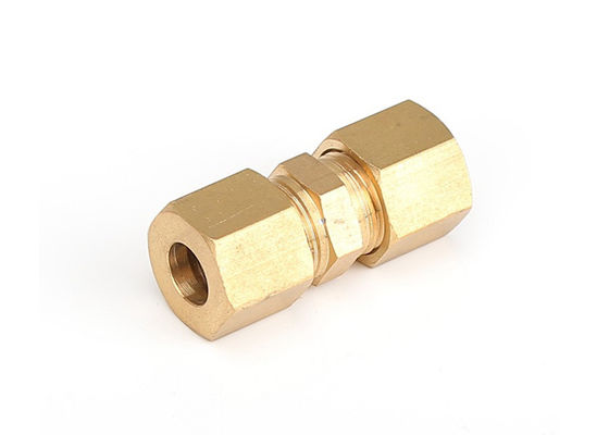 Kompresi tabung pipa Fitting Kuningan Straight Coupling OD konektor