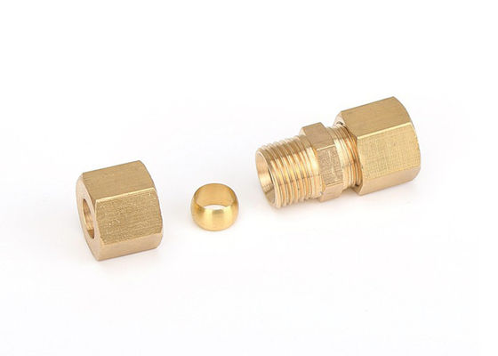Kompresi tabung pipa Fitting Kuningan Straight Coupling OD konektor