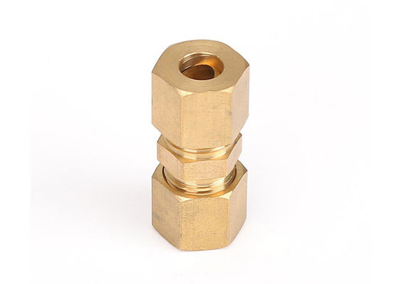 Kompresi tabung pipa Fitting Kuningan Straight Coupling OD konektor