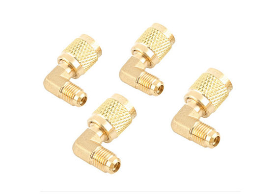 Refrigerant Retrofit Kuningan Quick Coupler Adapter 1/4 " Pria Flare 5/16 " Wanita