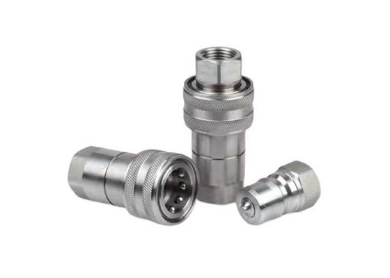 ISO7241B Stainless Steel Hydraulic Quick Couplings Alat Mesin CNC Minyak