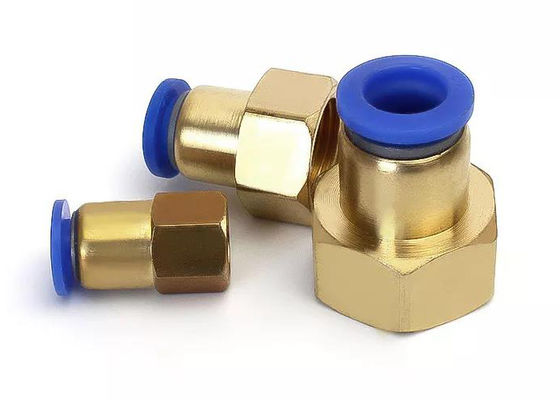 Konektor Selang Wanita Pneumatik Seri PCF Fitting Dorong Benang Dalam