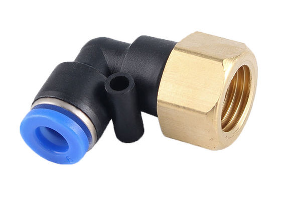 PLF Series Push Connect Air Fittings 90 derajat Pneumatic Tube Male Elbow 1/4 " NPT Thread