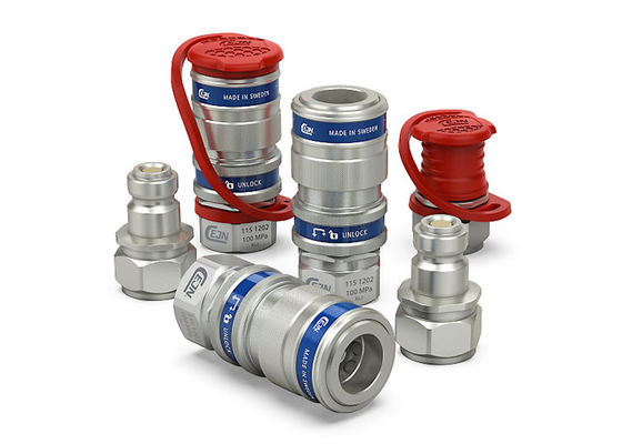 Diameter Aliran 2,5mm Kopling Cepat Hubungan Hidraulik 100Mpa 6,0L/Min