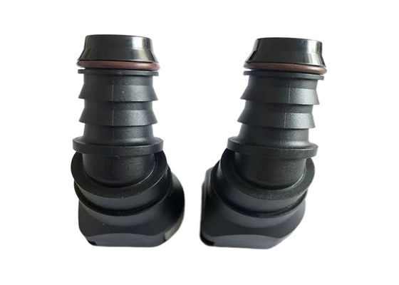 EPDM Bahan bakar Cairan Plastik Quick Connector 15.82mm 45 derajat