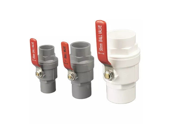 1/2 "-4" ABS Chrome Masukkan PVC Dua Bagian Ball Valve Stainless Steel Handle