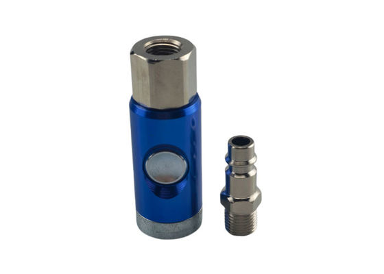 28scfm Tekan tombol Pneumatic Quick Coupler BSP Air Hose Safety Coupler