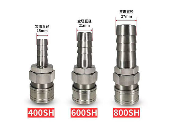SS304 Single Pneumatic Quick Release Coupling 1.5Mpa Struktur sederhana