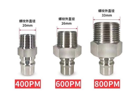 SS304 Single Pneumatic Quick Release Coupling 1.5Mpa Struktur sederhana
