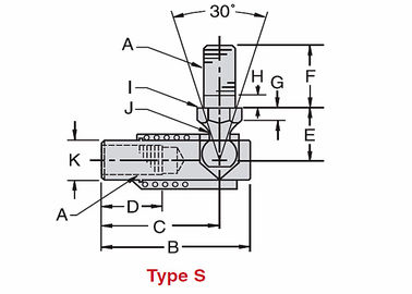 S Series Stainless Steel Rod End Ball Joint Cepat Putus Dengan Spring / Spring Clip