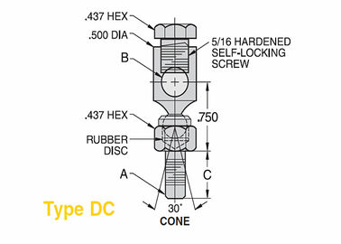 DH Series Square-Head Swivel Joints 0.375" Heavy-Duty Vibration Damping