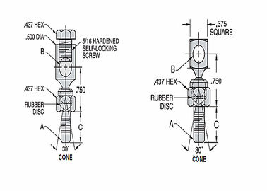 DC Series SAE J490-compliant Swivels. 0.500" Round Head & Self-Locking Screw