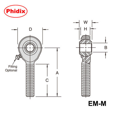 EM-M/EF-M Series Metal Rod Ends: Zinc-plated Metric Joints dengan PTFE Options & Korosi Resistance untuk Industrial Motion Control