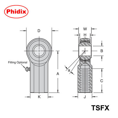 Tugas berat TSMX/TSFX Series Rod Ends: Precision 3-Piece Metal Design for High-Load Motion Control