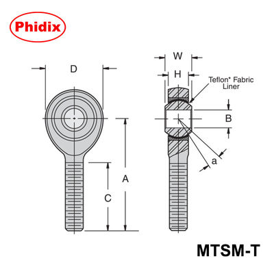 Seri MTSM-T/MTSF-T Seri PTFE Lined Batang: Bantalan pemeliharaan rendah presisi tinggi untuk otomatisasi & mesin berat
