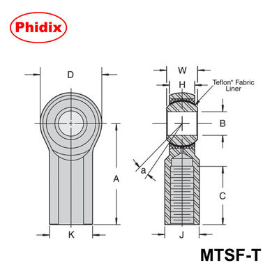 Seri MTSM-T/MTSF-T Seri PTFE Lined Batang: Bantalan pemeliharaan rendah presisi tinggi untuk otomatisasi & mesin berat