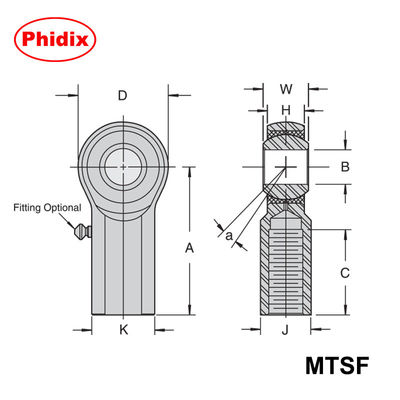 MTSM/MTSF Series Metal-to-Metal Rod Ends