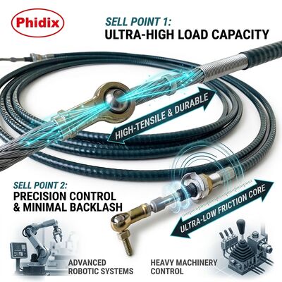 Rakitan Rekayasa Kustom Kabel Kontrol Mekanis Menampilkan Radius Lentur Terpasang Hingga 5 Inci Disetujui OEM untuk Sistem Kontrol Presisi