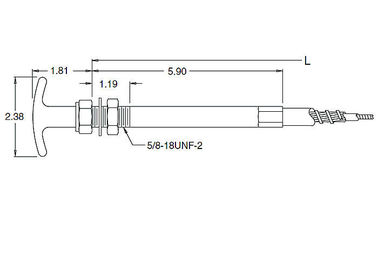 Twist Lock Control Heads Fittings Kabel Akhir Push Pull Control Handle 100lb beban maksimum